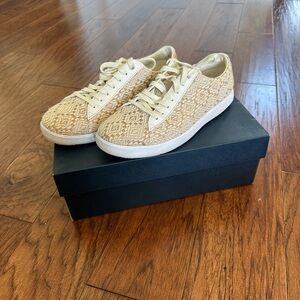 Cole Haan Cream Woven Sneakers with White Sole